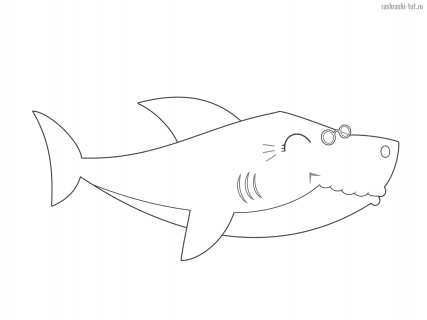 Раскраска Бэйби Шарк (Baby Shark) Бабушка Акула