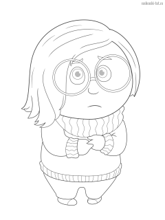 Раскраски Головоломка (Inside Out) эмоции Печаль (Sadness)