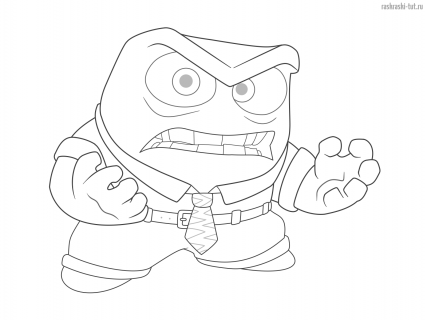 Раскраски Головоломка (Inside Out) эмоции Гнев (Anger)