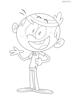 Раскраски Мой Шумный Дом (The Loud House) персонажи Линкольн Лауд  (Lincoln)