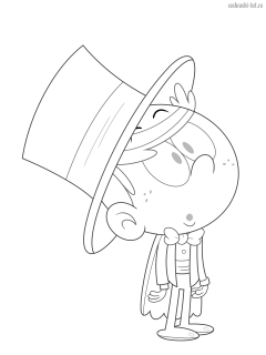 Раскраски Мой Шумный Дом (The Loud House) персонажи  молодой Линкольн Лауд  (Lincoln young)