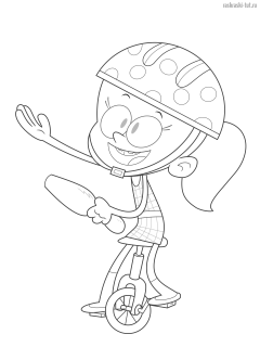 Раскраски Мой Шумный Дом (The Loud House) персонажи  молодая Луан Лауд (Luan young)