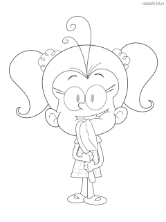 Раскраски Мой Шумный Дом (The Loud House) персонажи  малыш  Луан Лауд (Luan baby)