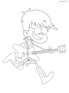 Раскраски Мой Шумный Дом (The Loud House) персонажи Луна Лауд (Luna)