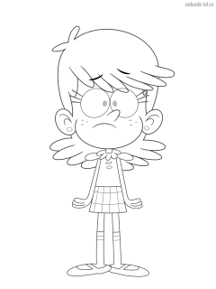 Раскраски Мой Шумный Дом (The Loud House) персонажи молодая Луна Лауд (Luna young)