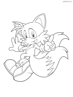 Раскраски Ёжик Соник (Sonic The Hedgehog) Тейлз (Tails)