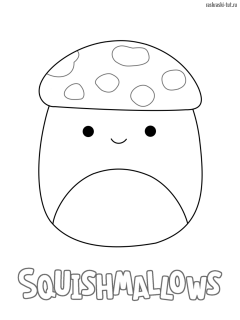 Раскраски Сквишмеллоу (Squishmallow) игрушка Ankur the Mushroom (гриб)